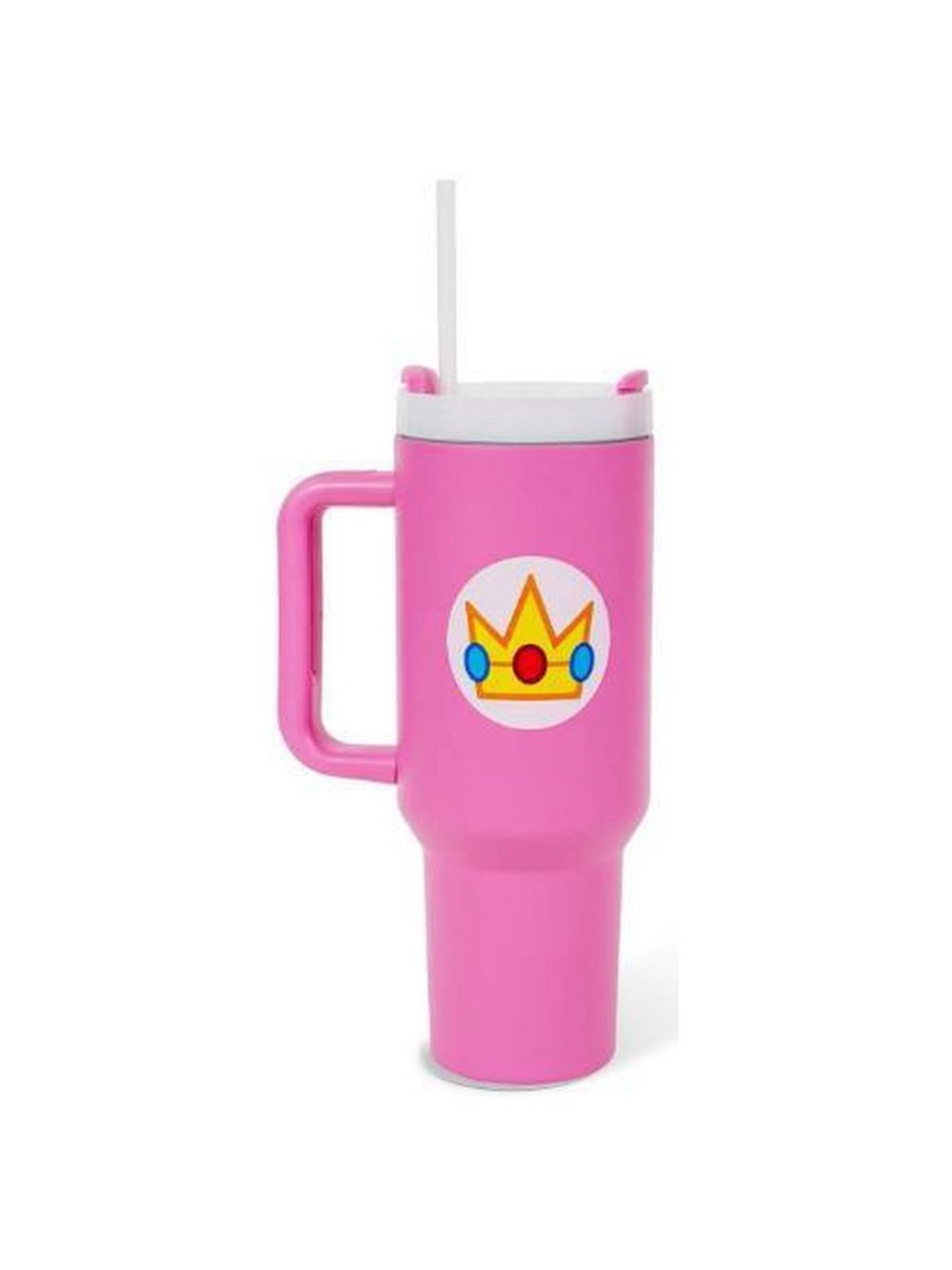 Nintendo Pink Princess Crown Travel Tumbler with Handle